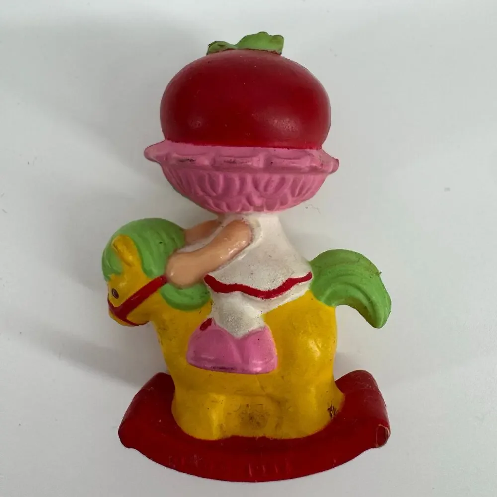 1982 Kenner Strawberry Shortcake on Rocking Horse PVC Figure Vintage Toy